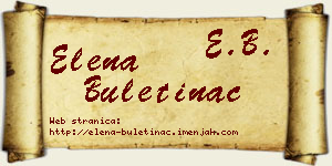 Elena Buletinac vizit kartica